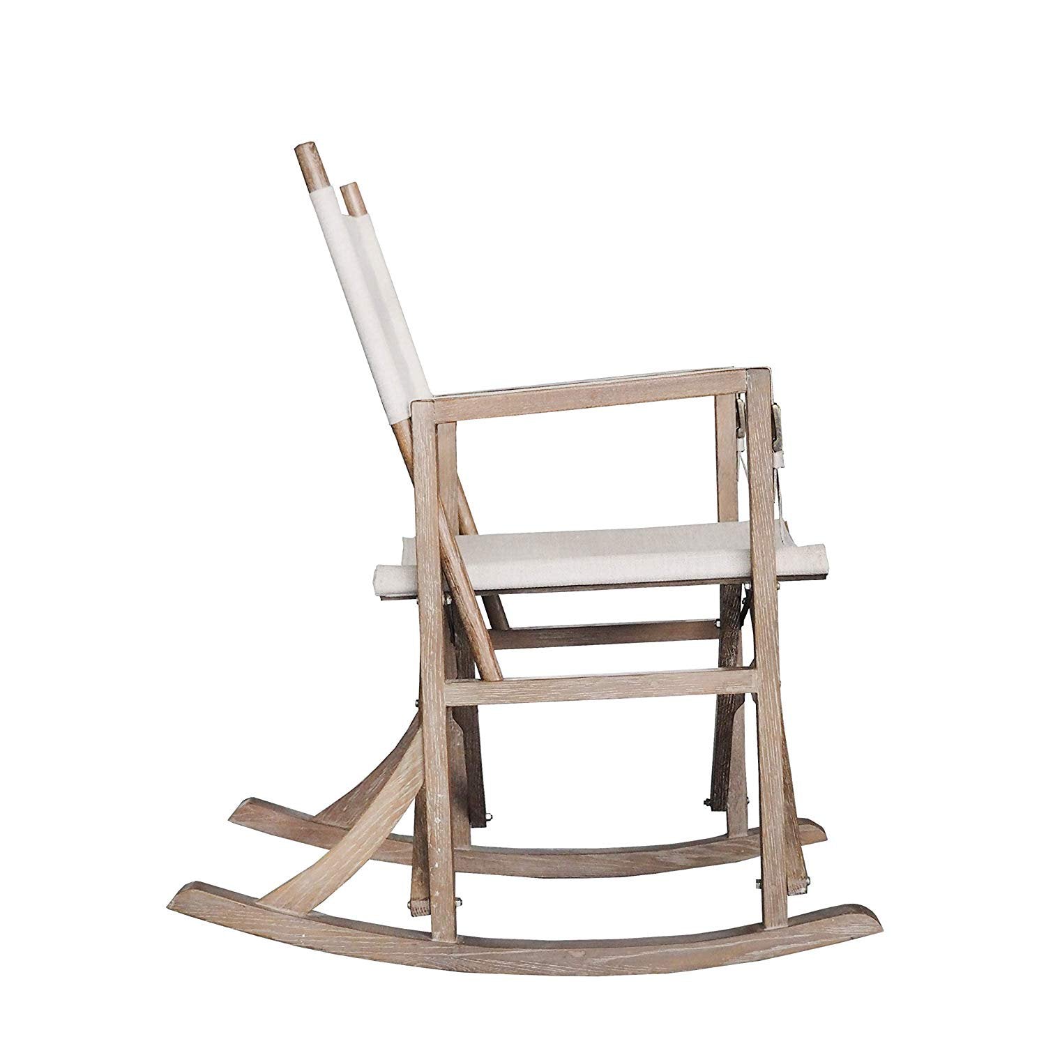 Folding Rocking Chair Coffee Brushed