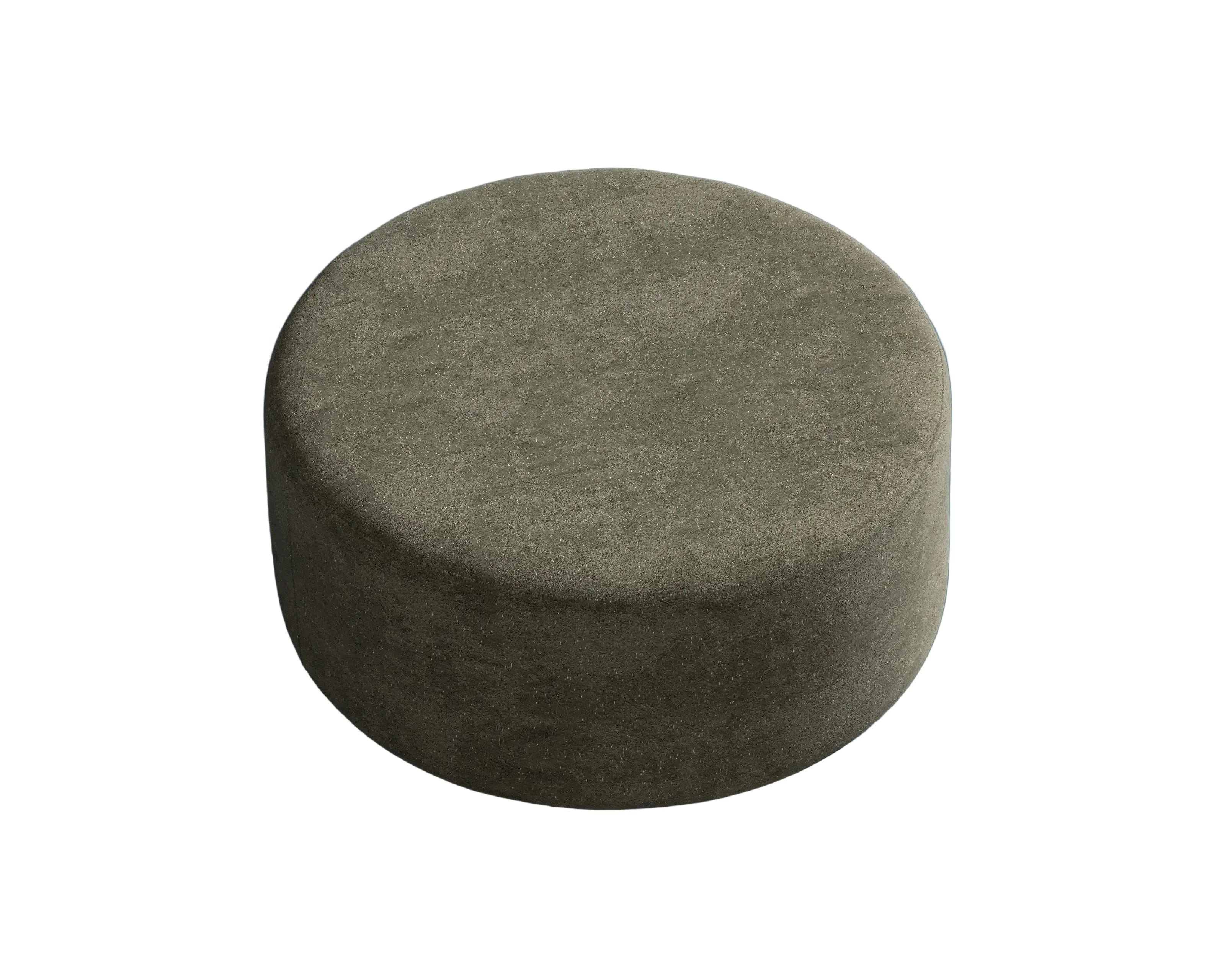 Krypton Green sectional with Round Ottoman