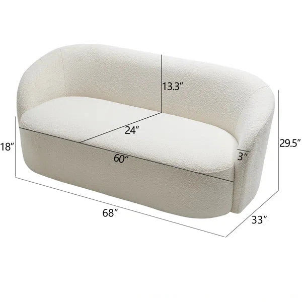 68" Wide Boucle Upholstered Loveseat Sofa