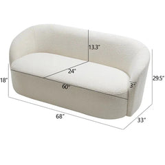 68" Wide Boucle Upholstered Loveseat Sofa