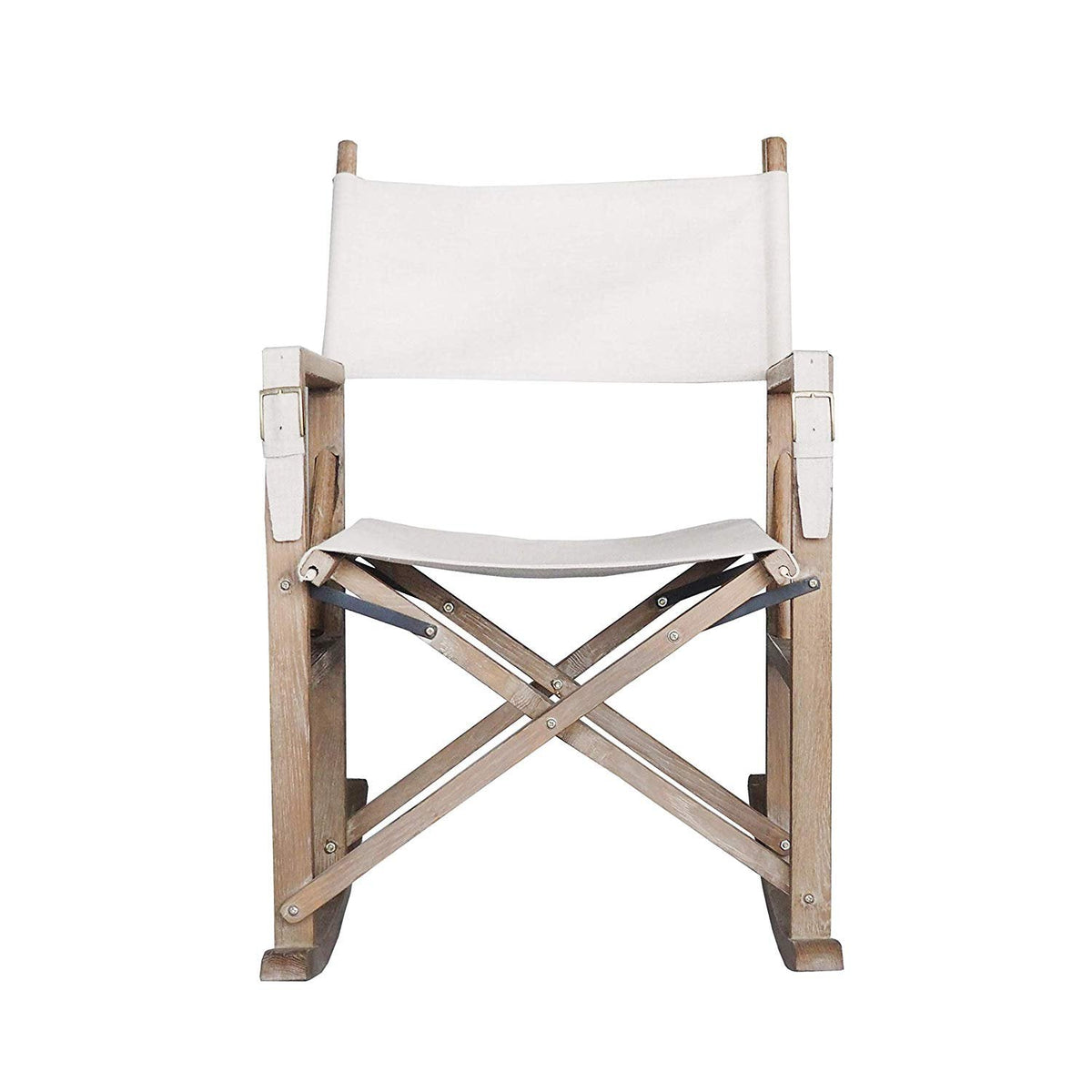 Folding Rocking Chair Coffee Brushed