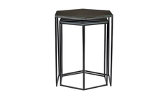 Polygon Accent Table Set of 2 - Black (minor damage)