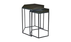 Polygon Accent Table Set of 2 - Black (minor damage)