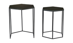 Polygon Accent Table Set of 2 - Black (minor damage)