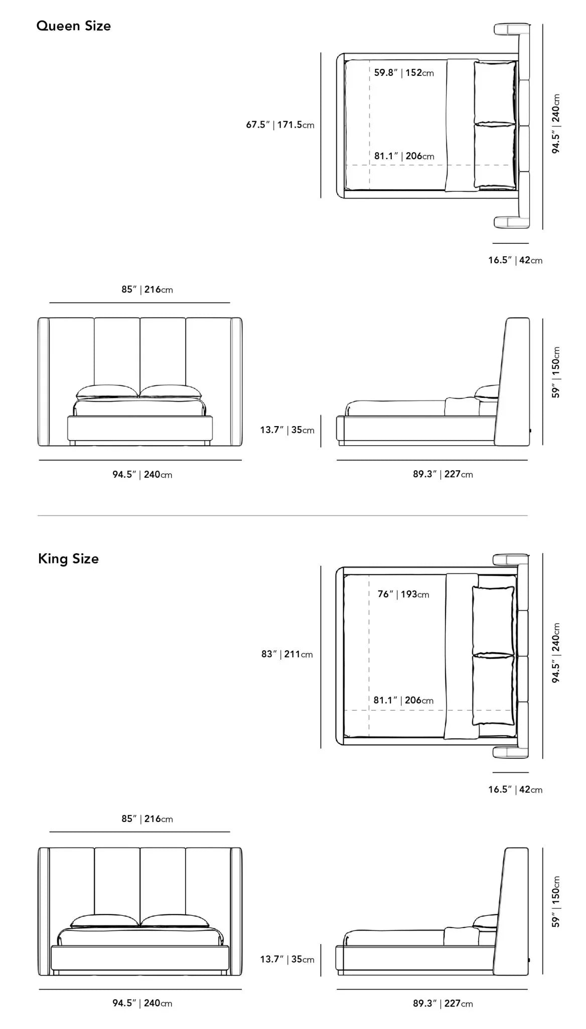 Swan queen bed