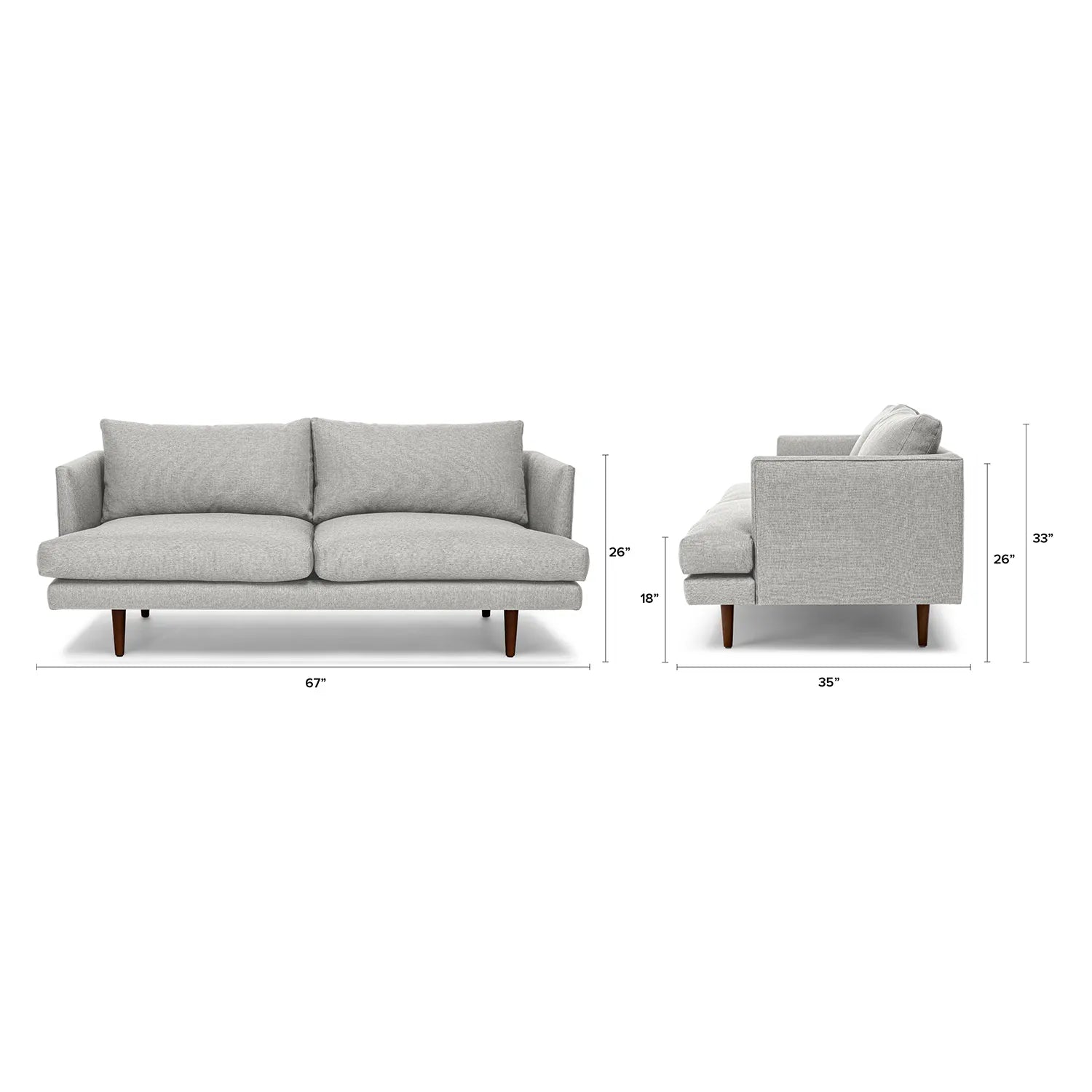 67" Loveseat - Sea salt Gray