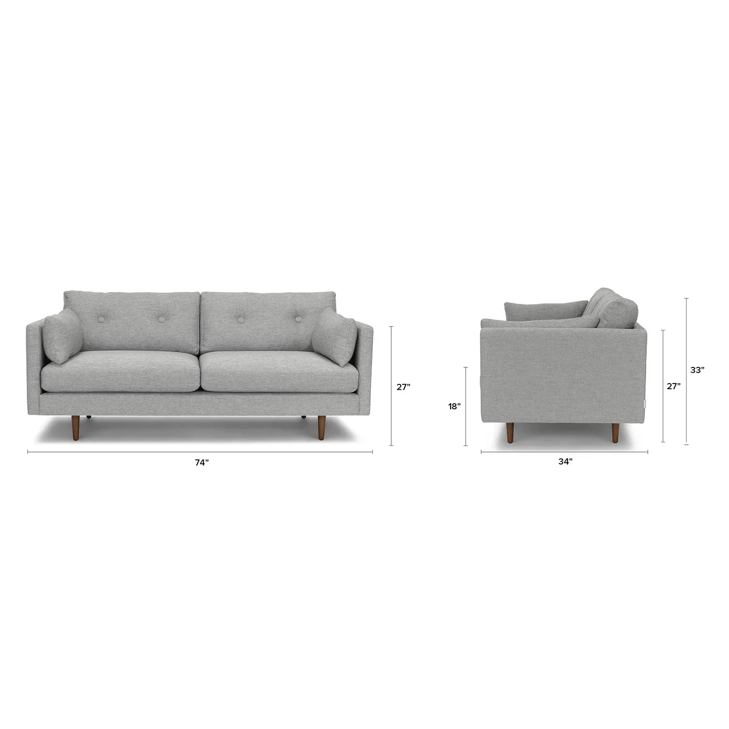 74" Loveseat - Winter Gray