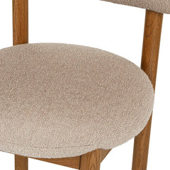 Sandstone Wool Bouclé Smoked Oak Dining Chair (Set of 2) (Minor damge)