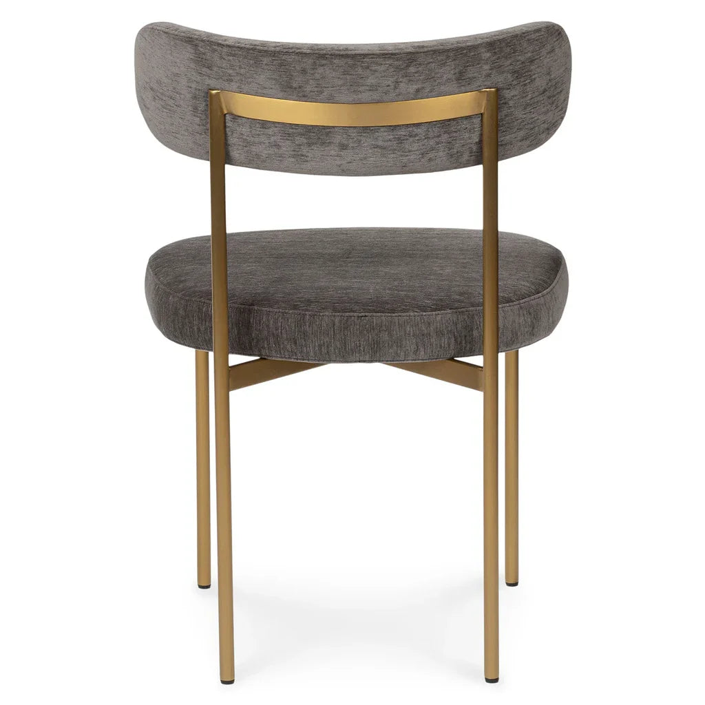 Melange Charcoal Brass Dining Chair (Set of 2)