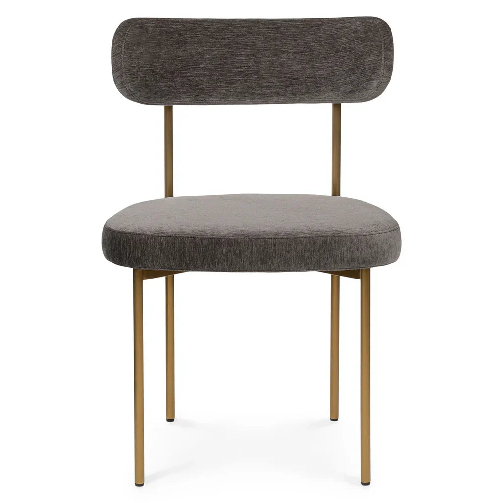 Melange Charcoal Brass Dining Chair (Set of 2)