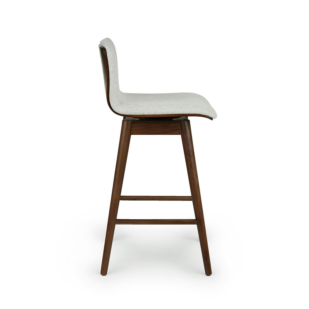 Walnut and Mist Gray-Swivel Counter Stool