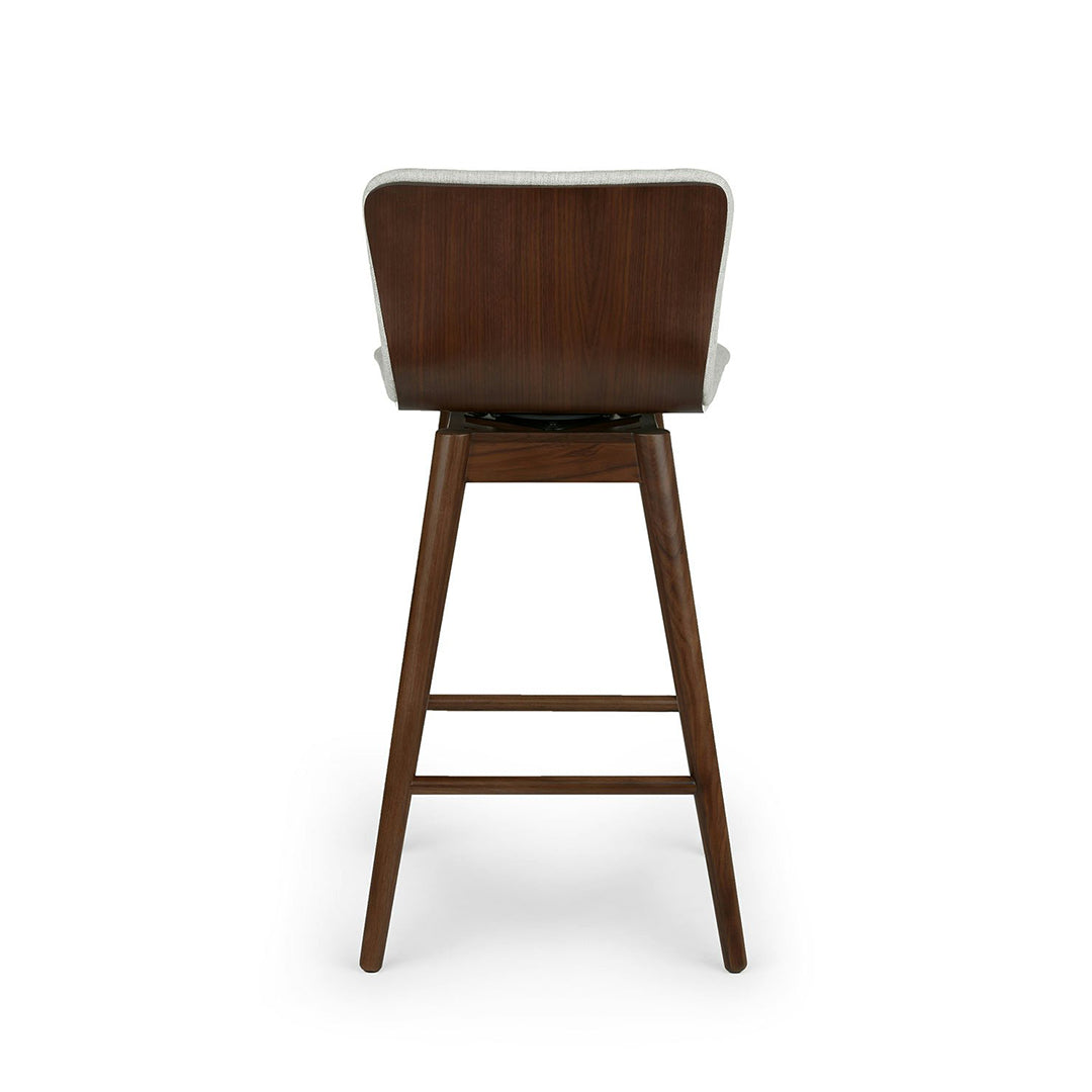 Walnut and Mist Gray-Swivel Counter Stool