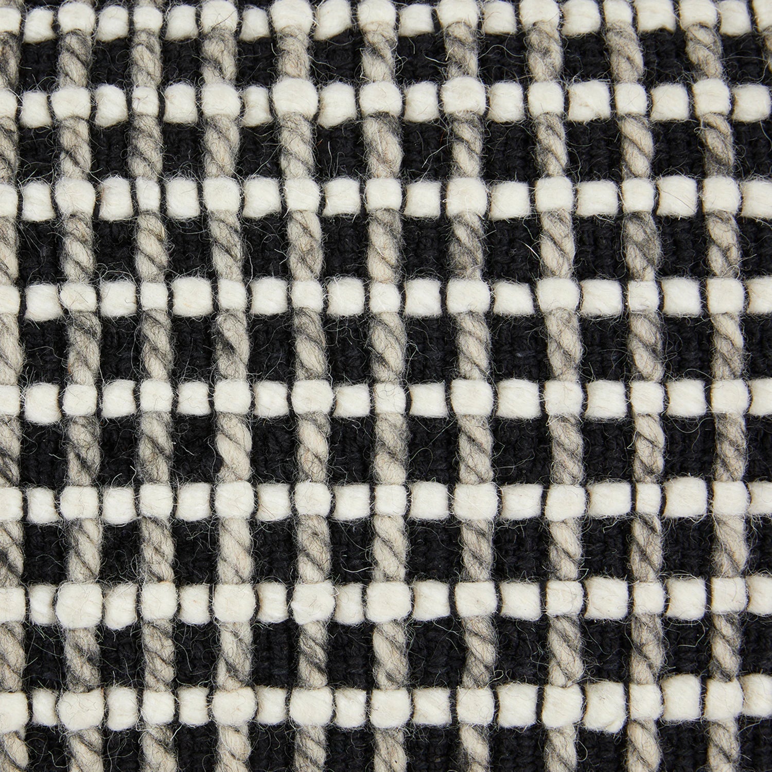 Black and White Weave Pouf