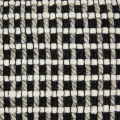 Black and White Weave Pouf