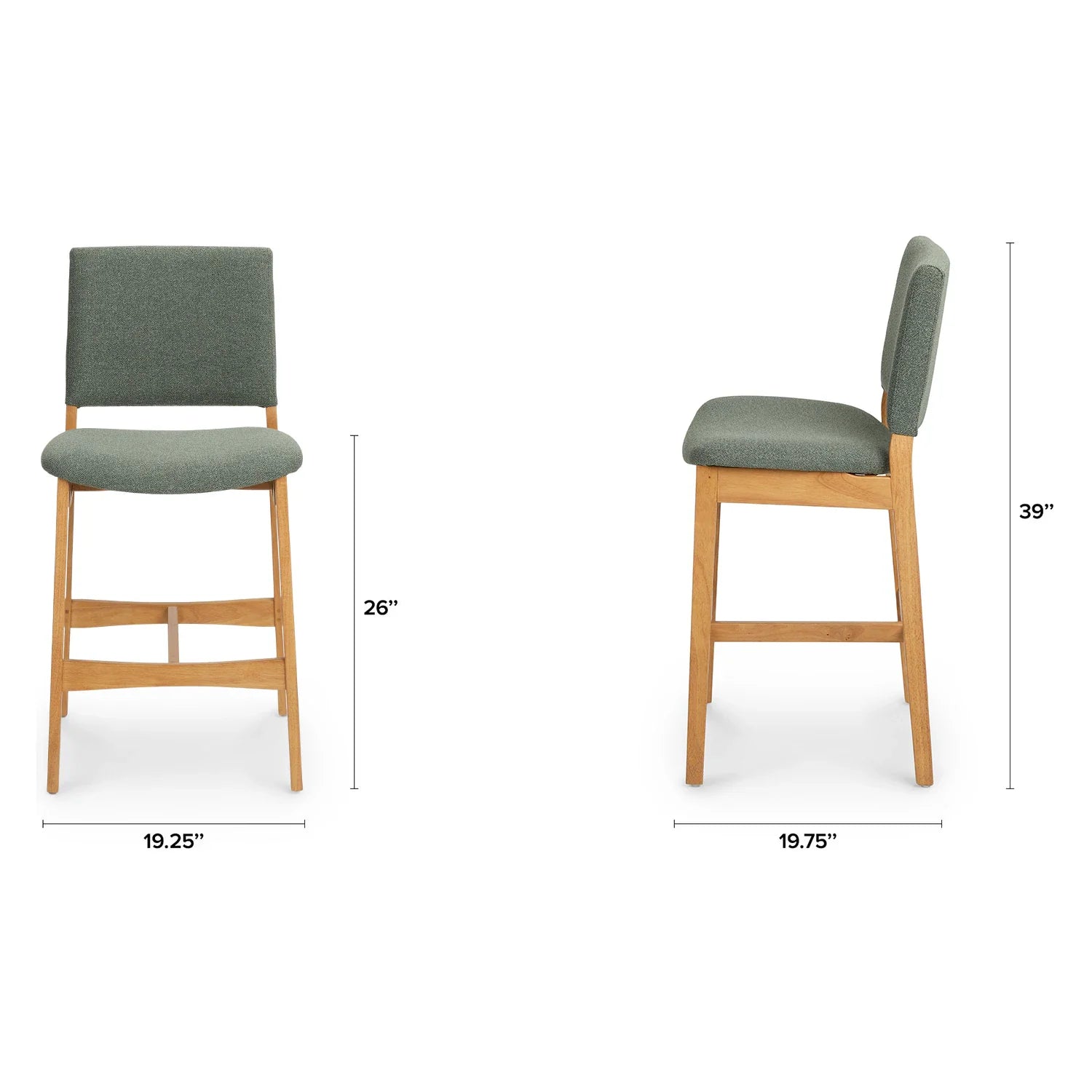Counter Stool - Oak and Ratine Green