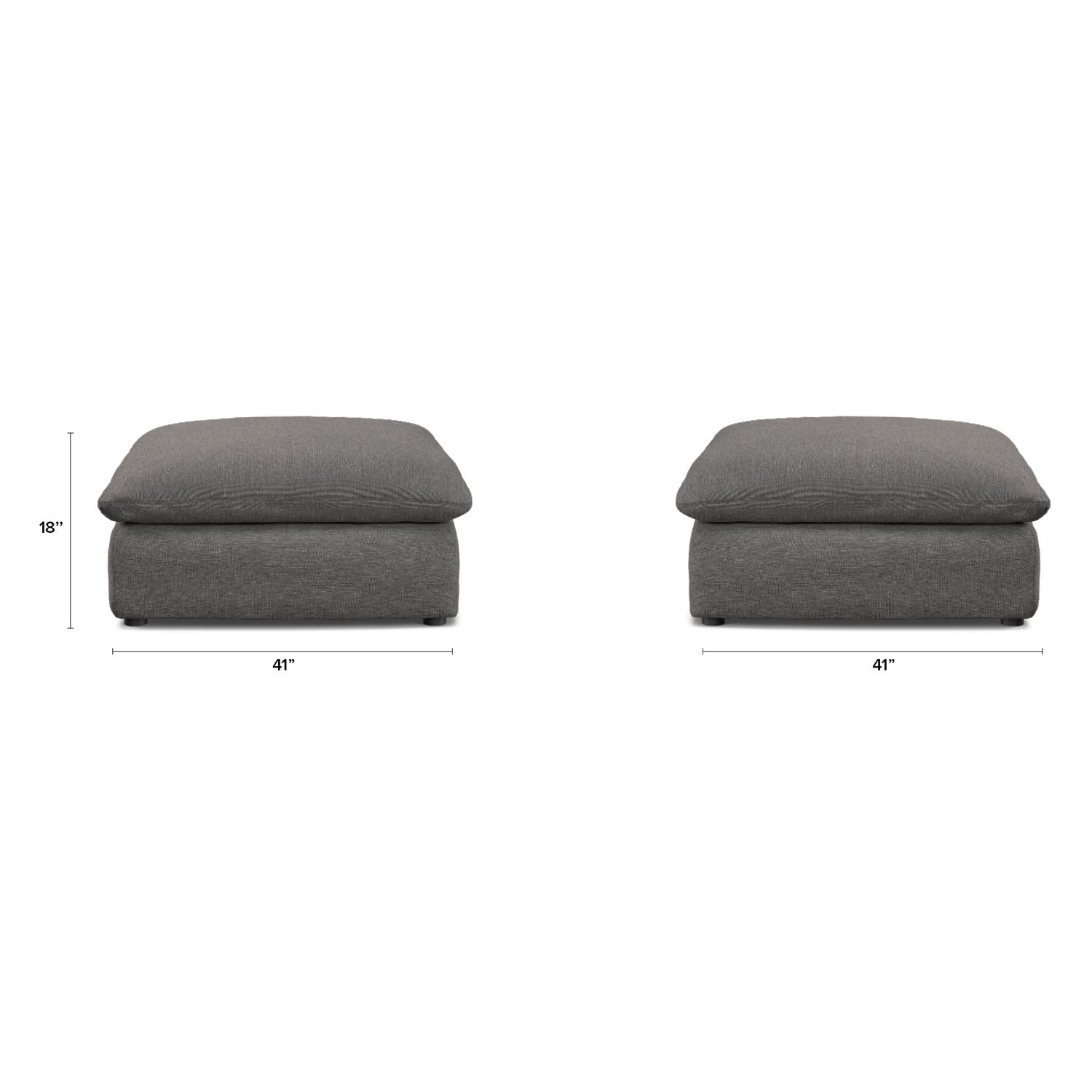 Leigh 41" Ottoman - Silver Gray (minor Damage)