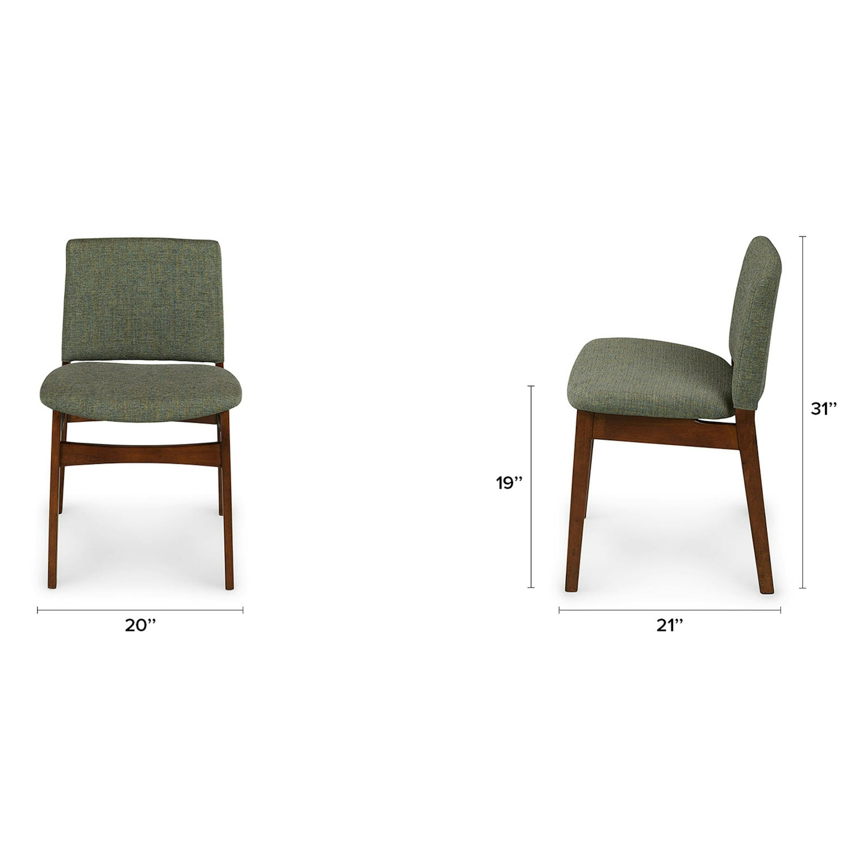 Walnut and Hemlock Green - Dining Chair