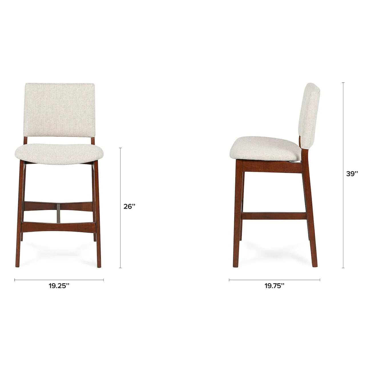 Josh Counter Stool - Walnut and Chalk gray
