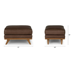 31" Leather Ottoman - Charme Chocolat