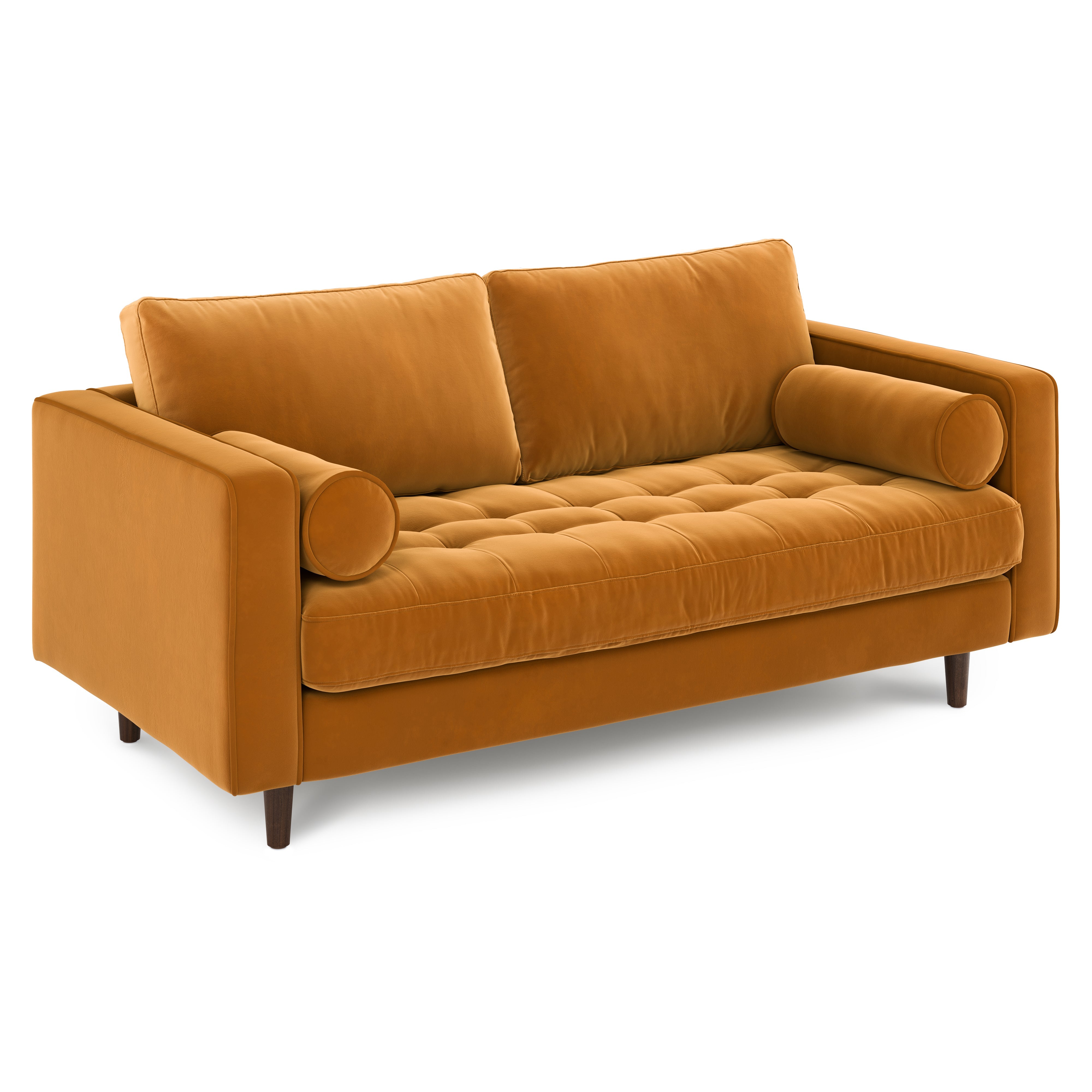 72" Tufted Velvet Loveseat - Plush Pacific Ginger