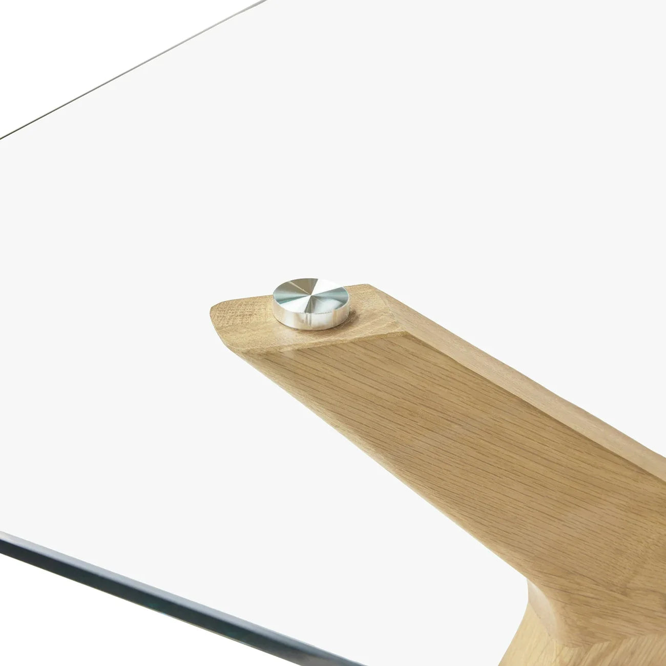 Emmer 71" Glass Dining Table - Oak