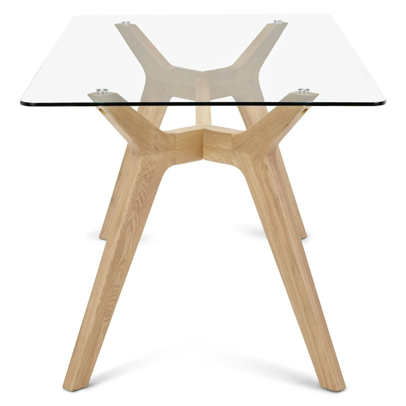 Emmer 71" Glass Dining Table - Oak