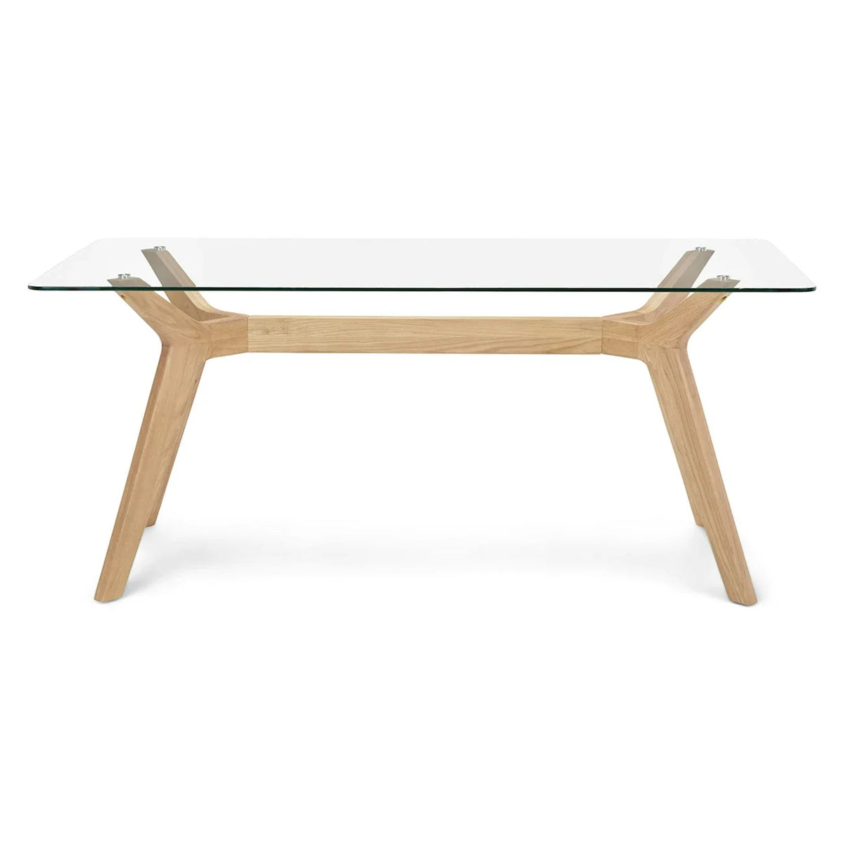 Emmer 71" Glass Dining Table - Oak