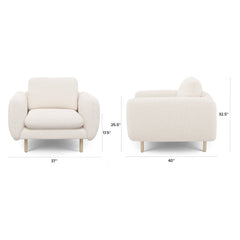 37" Lounge Chair - Ivory Wool Bouclé