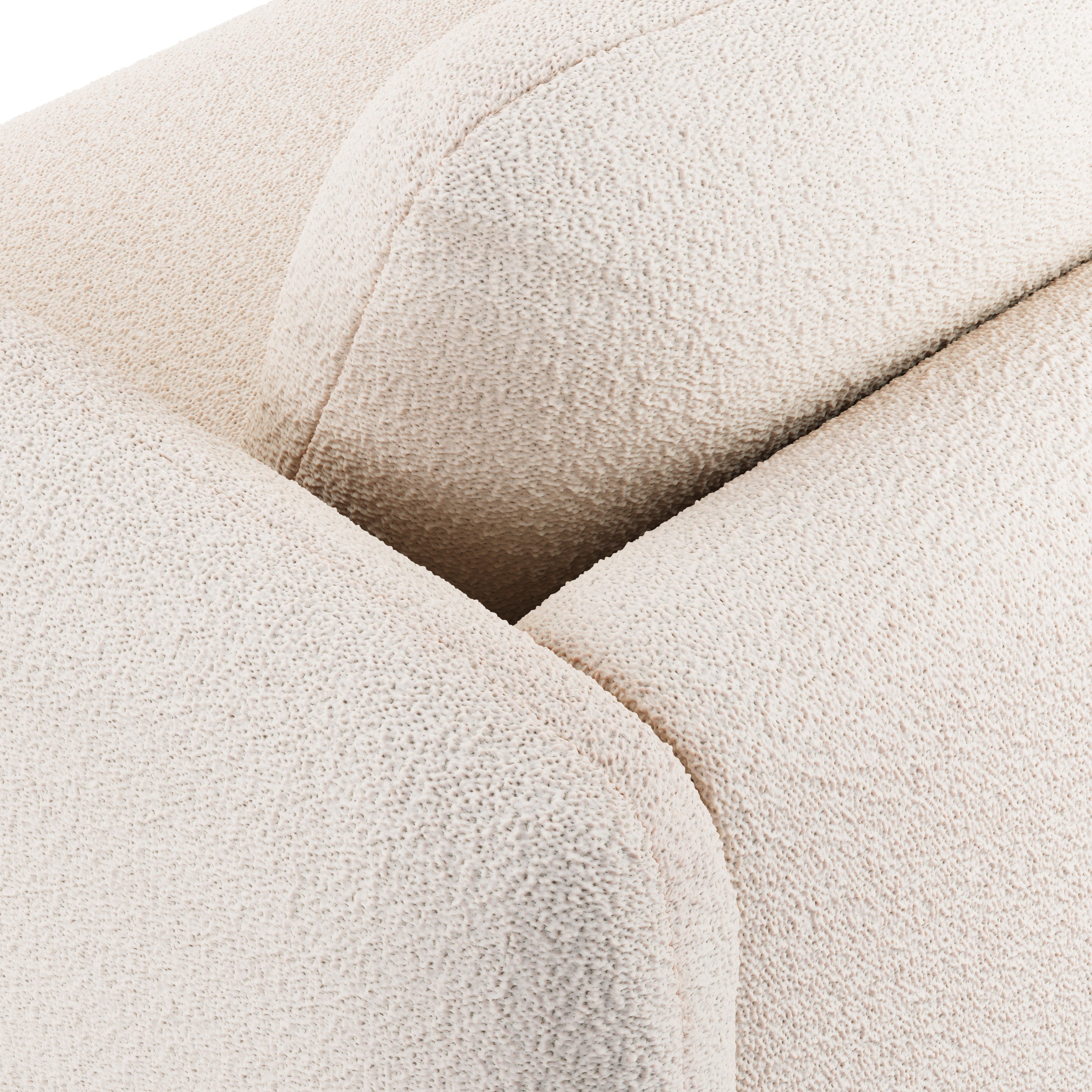 37" Lounge Chair - Ivory Wool Bouclé