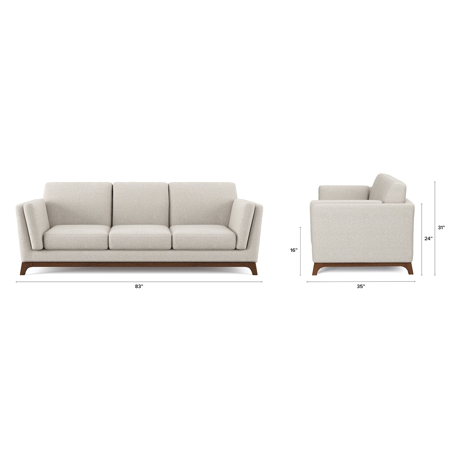 83" Sofa - Chalk Gray