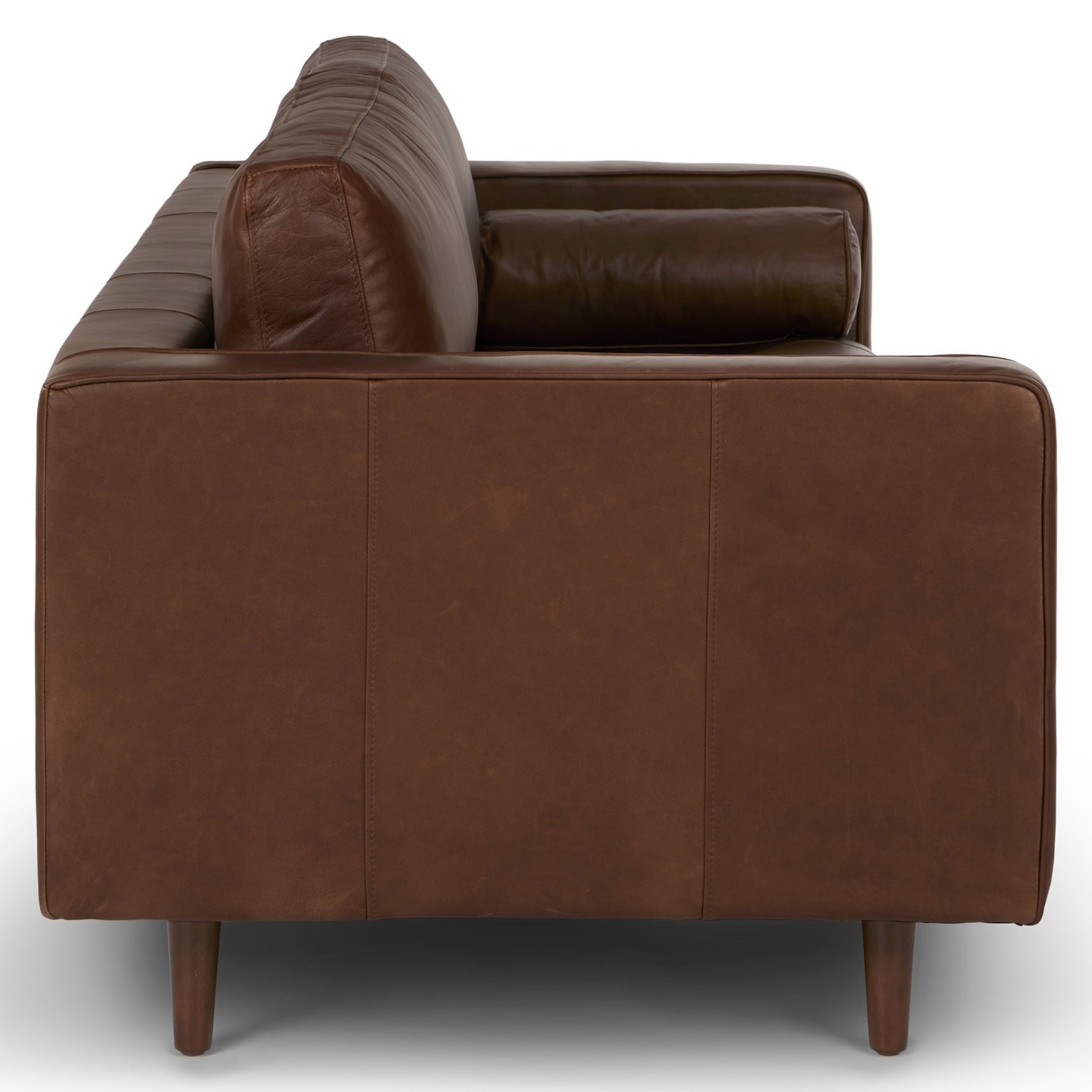 88" Tufted Leather Sofa - Charme Chocolat