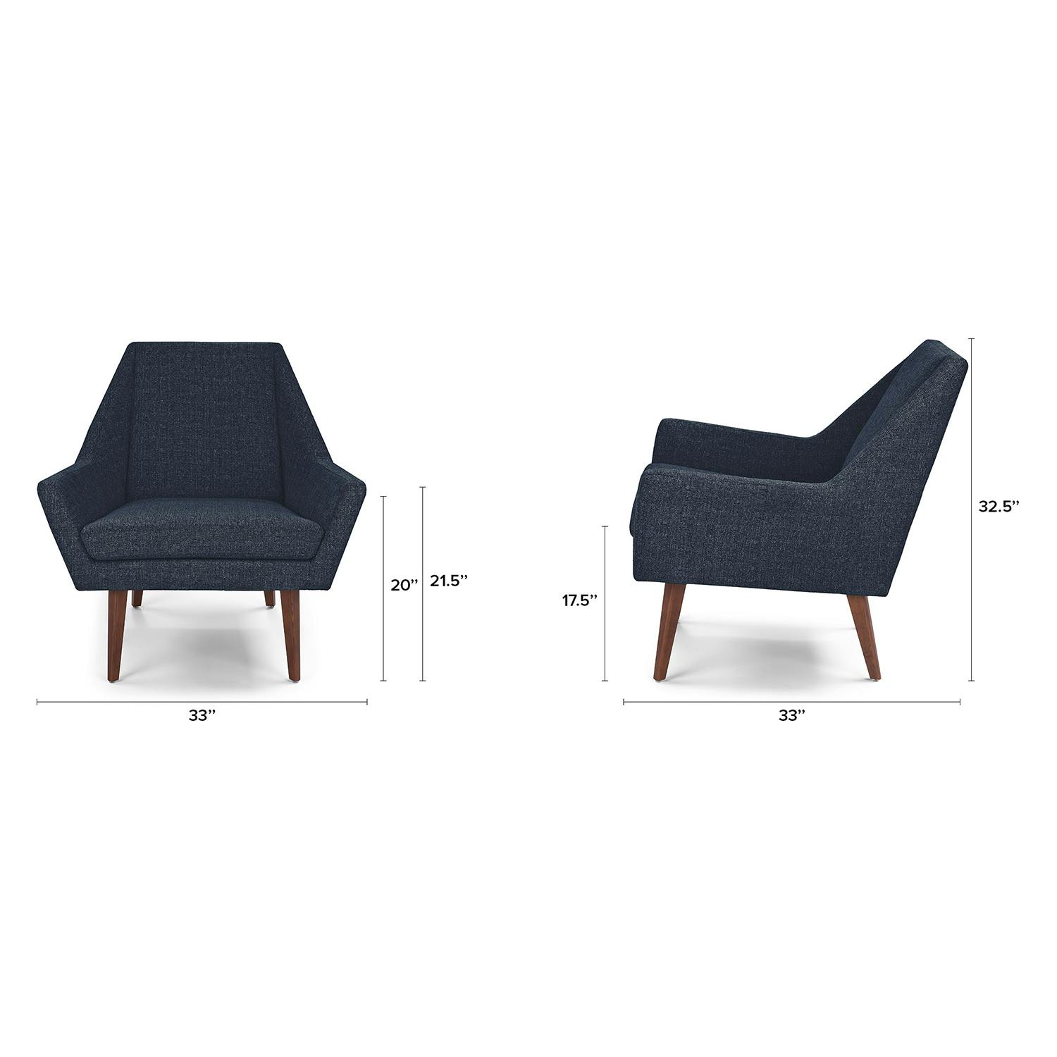 Denim Blue - Angle 33" Lounge Chair