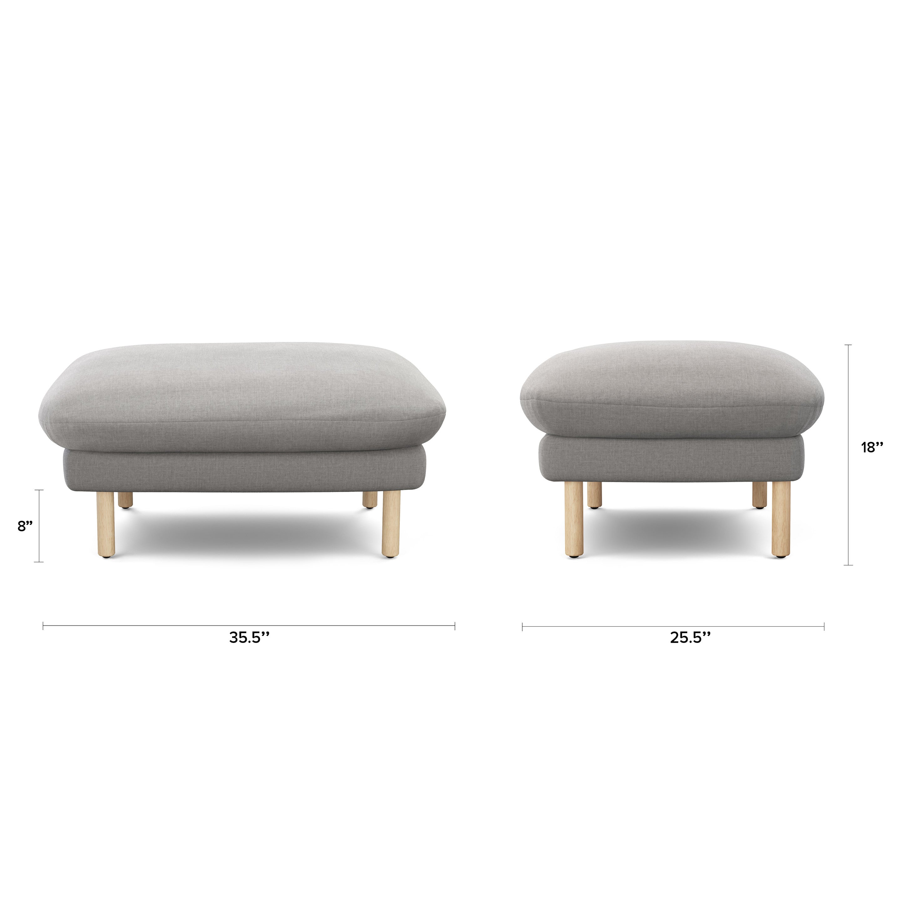 Sanders Ottoman - Hestia Gray