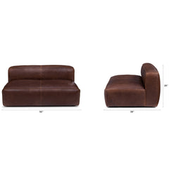56" Leather Loveseat - Brown
