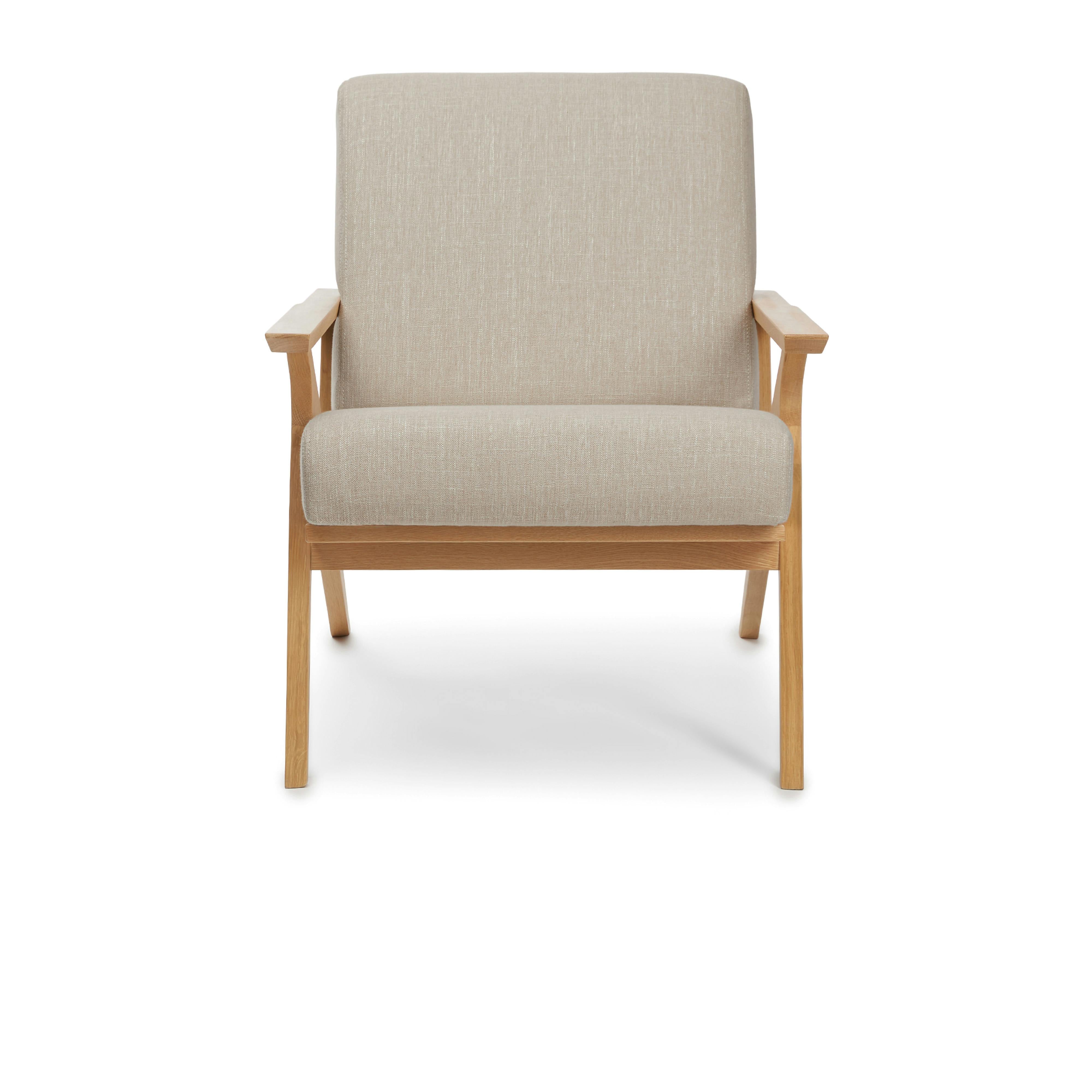 Oak and Welsh Taupe - 26" Lounge Chair