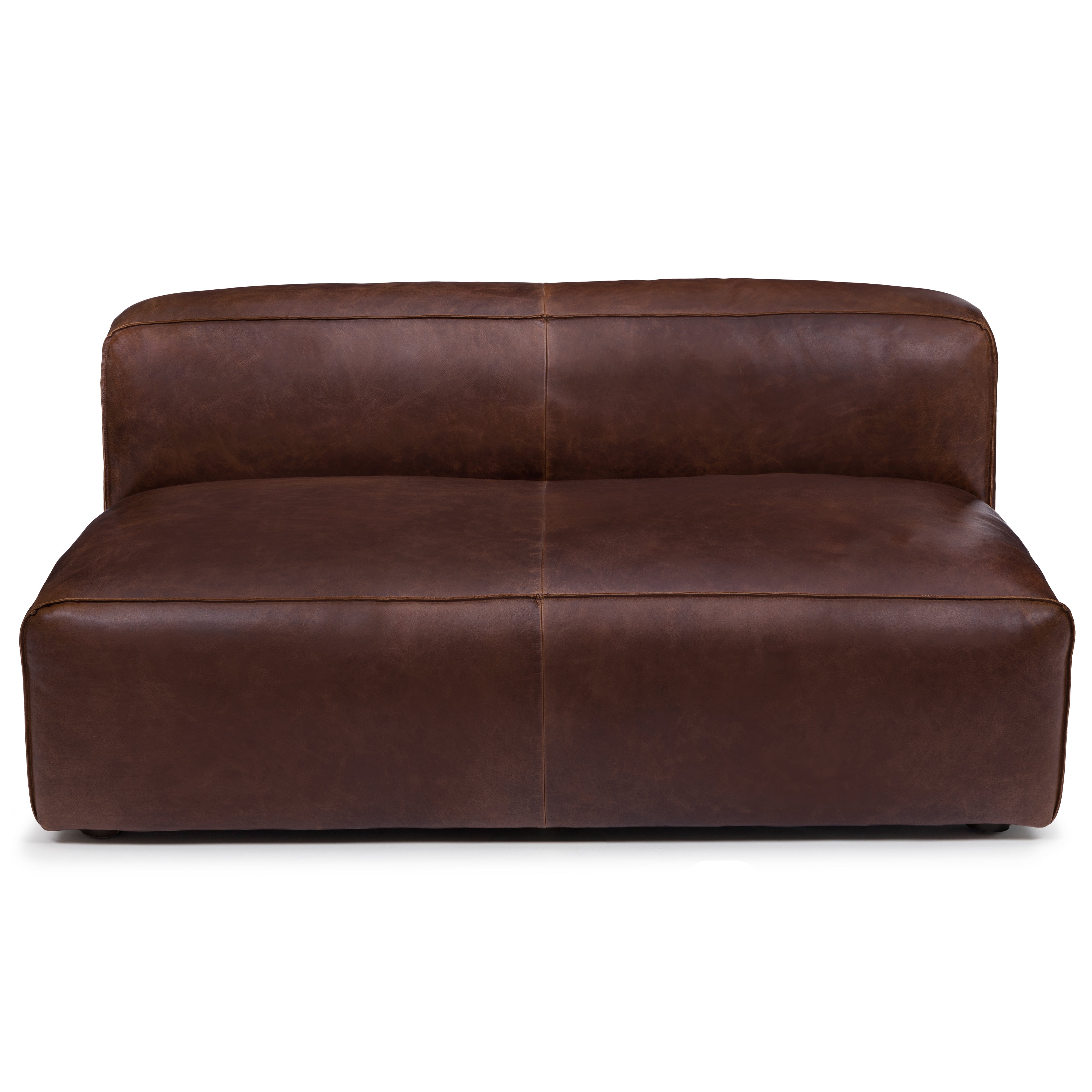 56" Leather Loveseat - Brown