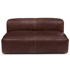 56" Leather Loveseat - Brown