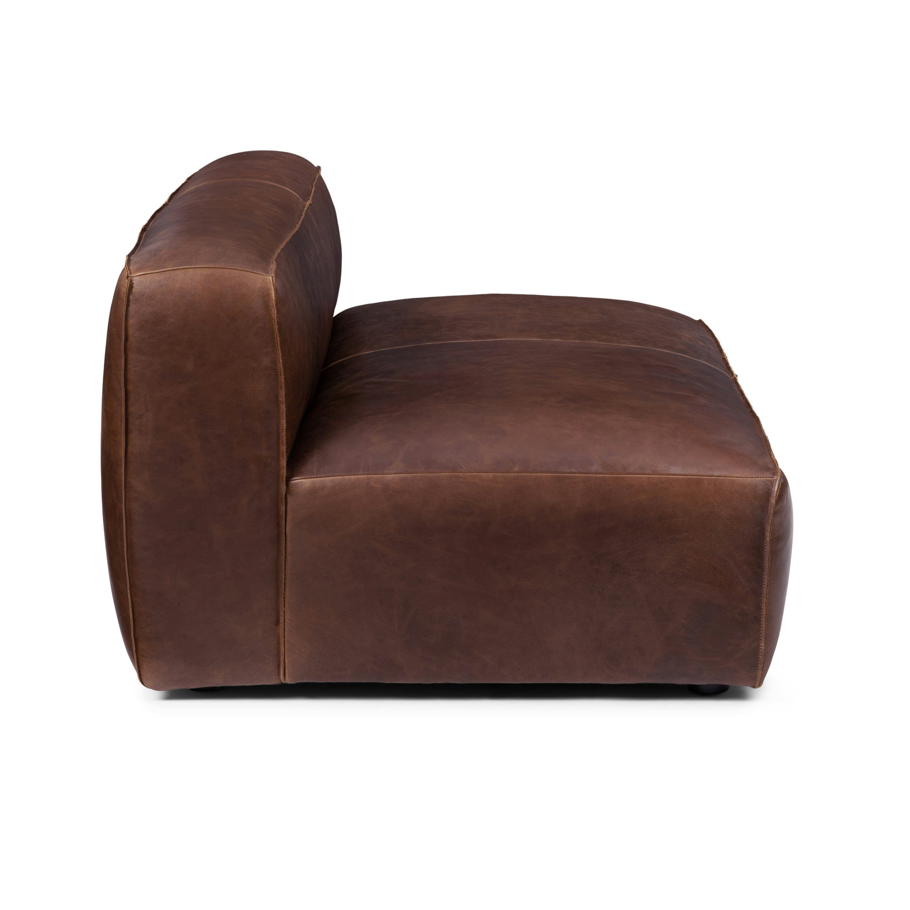 56" Leather Loveseat - Brown
