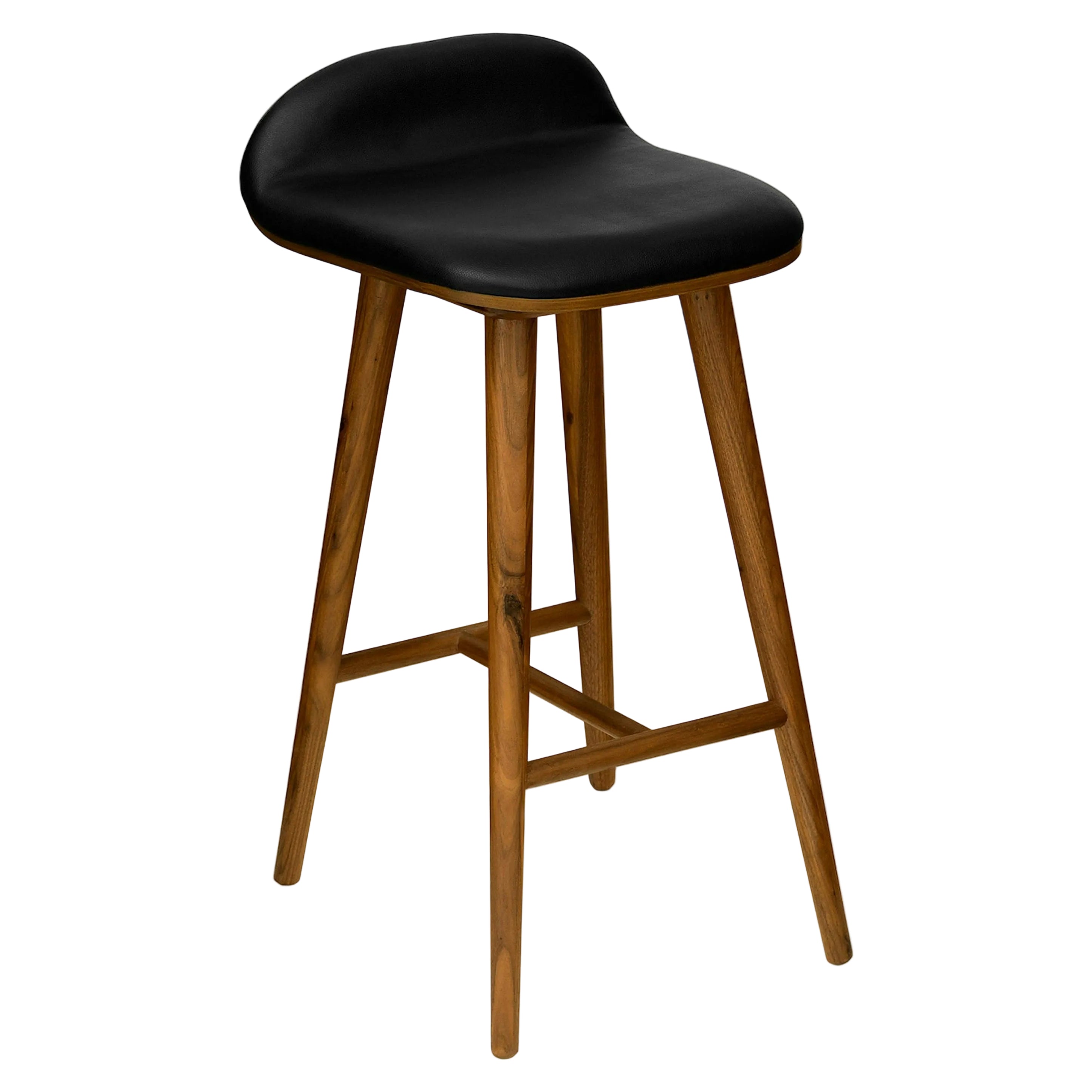 Sidi Leather Counter Stool - Walnut Black