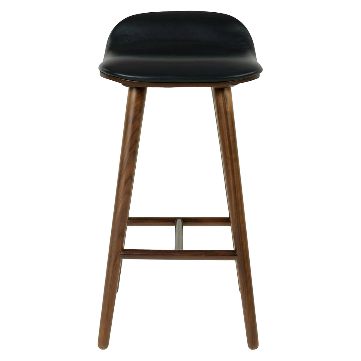 Sidi Leather Counter Stool - Walnut Black
