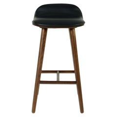 Sidi Leather Counter Stool - Walnut Black