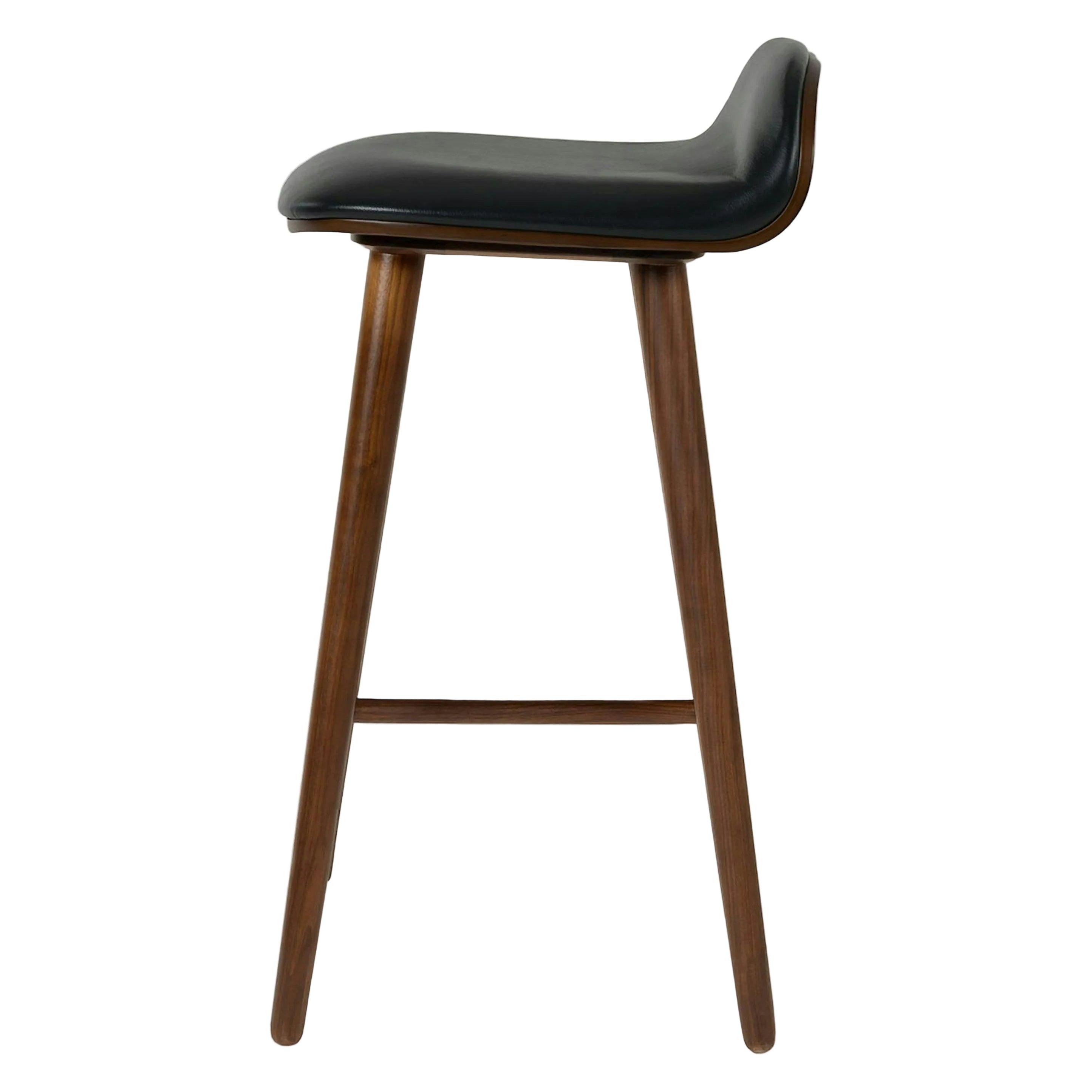 Sidi Leather Counter Stool - Walnut Black