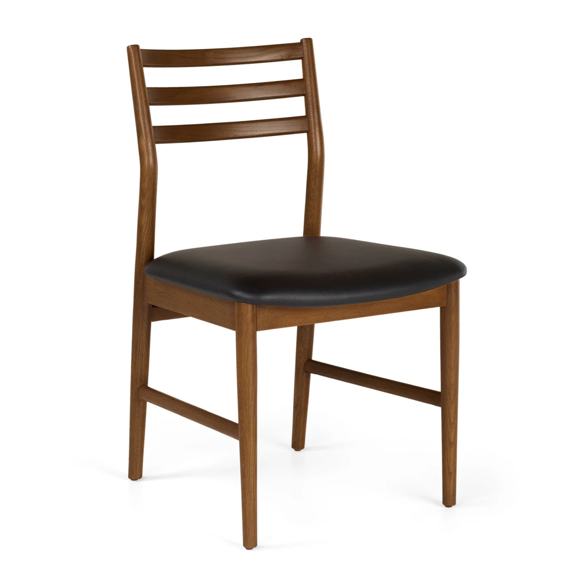 Leather Dining Chair - Smoked Oak and Black