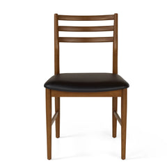 Leather Dining Chair - Smoked Oak and Black
