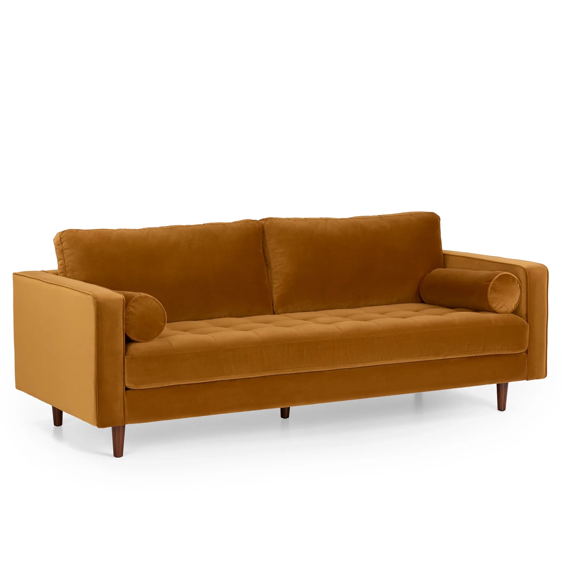 88" Pacific Ginger Velvet Sofa