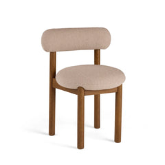 Dining Chair - Smoked Oak and Sandstone Wool Bouclé
