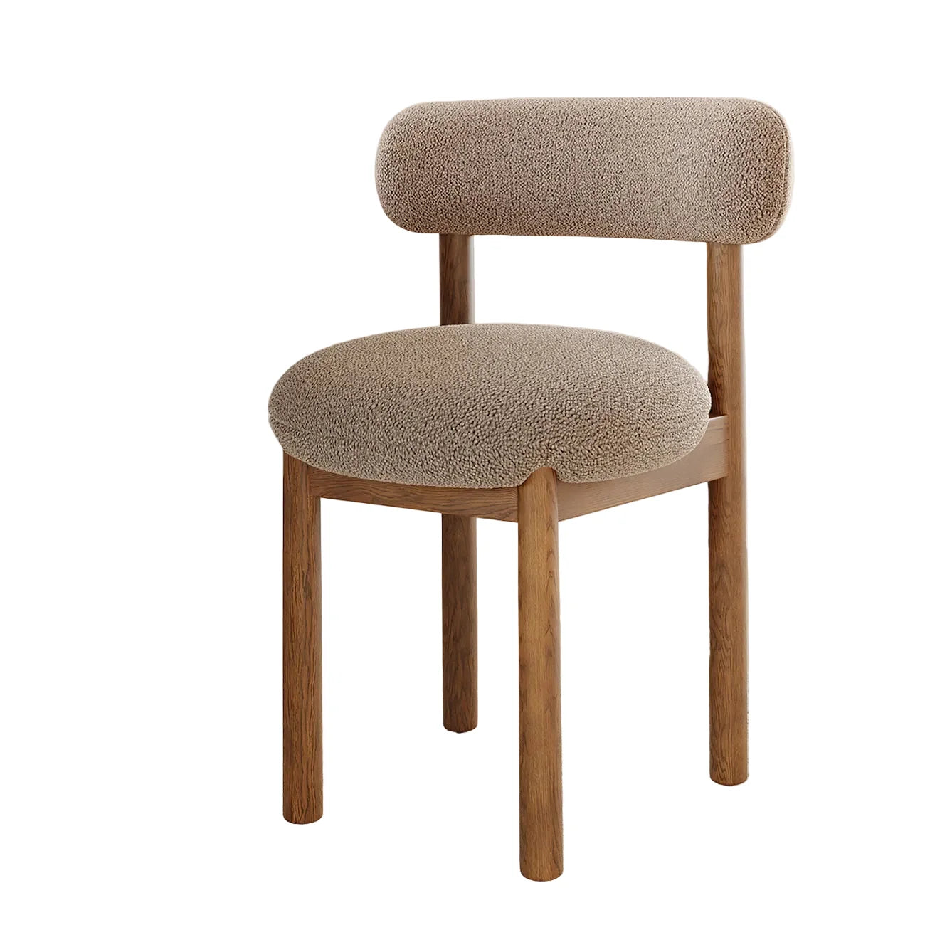 Dining Chair - Smoked Oak and Sandstone Wool Bouclé