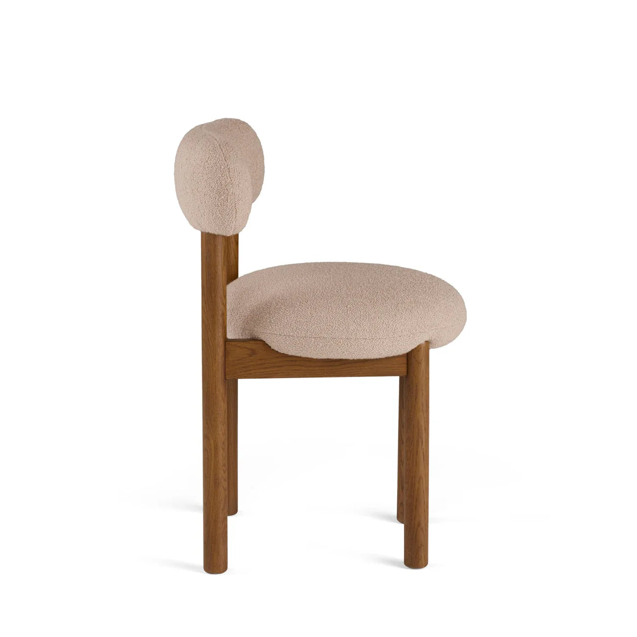 Dining Chair - Smoked Oak and Sandstone Wool Bouclé