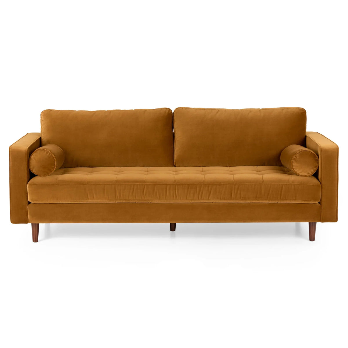 88" Pacific Ginger Velvet Sofa