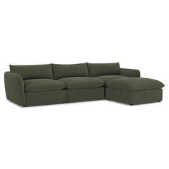 131.5" Velvet Modular Sectional - Green